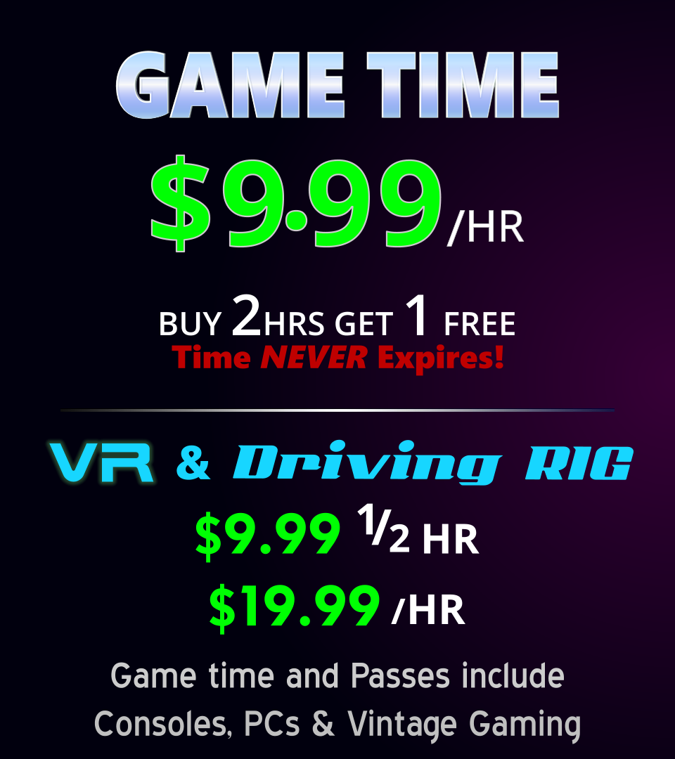 Gamer's Lair pricing-Game Time